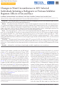 Cover page: Changes in Waist Circumference in HIV-Infected Individuals Initiating a Raltegravir or Protease Inhibitor Regimen: Effects of Sex and Race