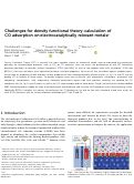 Cover page: Challenges for density functional theory: calculation of CO adsorption on electrocatalytically relevant metals