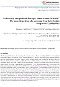 Cover page: Is there only one species of flowerpot snake around the world? Phylogenetic position of a specimen from Italy (Ischia) (Serpentes: Typhlopidae)