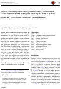 Cover page: Partner relationship satisfaction, partner conflict, and maternal cardio-metabolic health in the year following the birth of a child