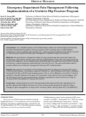 Cover page: Emergency Department Pain Management Following Implementation of a Geriatric Hip Fracture Program.