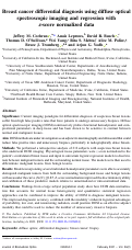 Cover page: Breast cancer differential diagnosis using diffuse optical spectroscopic imaging and regression with z-score normalized data