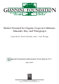 Cover page of Market Potential for Organic Crops in California: Almonds, Hay, and Winegrapes