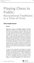 Cover page: Playing Chess in Public: Recreational Traditions in a Time of Crisis