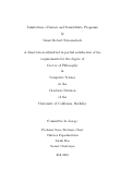 Cover page: Limitations of Linear and Semidefinite Programs