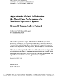 Cover page: Approximate Method To Determine The Worst Case Performance Of A Nonlinear Dynamical System