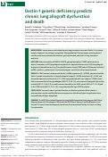 Cover page: Dectin-1 genetic deficiency predicts chronic lung allograft dysfunction and death