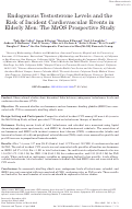 Cover page: Endogenous Testosterone Levels and the Risk of Incident Cardiovascular Events in Elderly Men: The MrOS Prospective Study