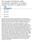 Cover page: Are oxygen limitations under recognized regulators of organic carbon turnover in upland soils?