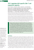 Cover page: TCF-1 regulates HIV-specific CD8+ T cell expansion capacity