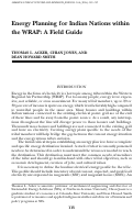 Cover page: Energy Planning for Indian Nations within the WRAP: A Field Guide