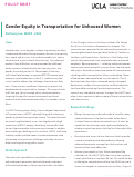 Cover page of Gender Equity in Transportation for Unhoused Women