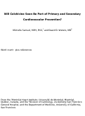 Cover page: Will Colchicine Soon Be Part of Primary and Secondary Cardiovascular Prevention?