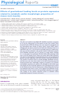 Cover page: Effects of gravitational loading levels on protein expression related to metabolic and/or morphologic properties of mouse neck muscles