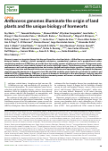 Cover page: Anthoceros genomes illuminate the origin of land plants and the unique biology of hornworts