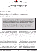 Cover page: Emergency departments and older adult motor vehicle collisions.