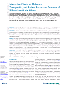 Cover page: Interactive Effects of Molecular, Therapeutic, and Patient Factors on Outcome of Diffuse Low-Grade Glioma