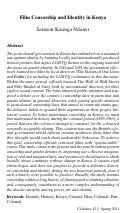 Cover page: Film Censorship and Identity in Kenya