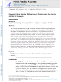 Cover page: Research Note: Gender Differences in Employment During the COVID-19 Epidemic.