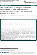 Cover page: The effectiveness of integrative medicine interventions on pain and anxiety in cardiovascular inpatients: a practice-based research evaluation.