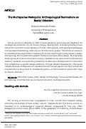 Cover page: The Multispecies Metropolis: Anthropological Ruminations on Bestial Urbanism