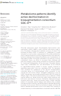 Cover page: Metabolome patterns identify active dechlorination in bioaugmentation consortium SDC-9™.