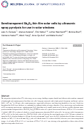 Cover page: Semitransparent Sb2S3 thin film solar cells by ultrasonic spray pyrolysis for use in solar windows