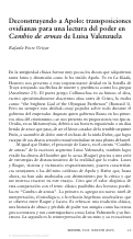 Cover page: Deconstruyendo a Apolo: transposiciones ovidianas para una lectura del poder en Cambio de armas de Luisa Valenzuela