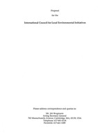Cover page: Proposal for the International Council for Local Environmental Initiatives