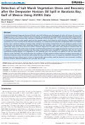 Cover page: Detection of Salt Marsh Vegetation Stress and Recovery after the Deepwater Horizon Oil Spill in Barataria Bay, Gulf of Mexico Using AVIRIS Data