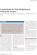 Cover page: Cannabinoids for Pain Modulation in Orthopedic Surgery.