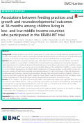 Cover page: Associations between feeding practices and growth and neurodevelopmental outcomes at 36 months among children living in low- and low-middle income countries who participated in the BRAIN-HIT trial