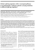 Cover page: Distinct splicing signatures affect converged pathways in myelodysplastic syndrome patients carrying mutations in different splicing regulators.