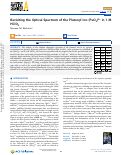 Cover page: Revisiting the Optical Spectrum of the Plutonyl Ion (PuO2)2+ in 1 M HClO4