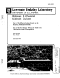 Cover page: Part 1: The Effect of Lattice Defects on the Sintering of Lithium Fluoride. Part 2: The Morphology of Calcium Oxide from Calcium Carbonate Decomposition