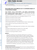 Cover page: Personality traits and health care use: A coordinated analysis of 15 international samples.