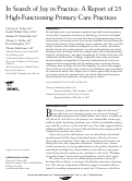 Cover page: In Search of Joy in Practice: A Report of 23 High-Functioning Primary Care Practices