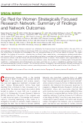 Cover page: Go Red for Women Strategically Focused Research Network: Summary of Findings and Network Outcomes