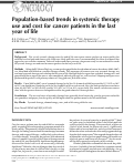 Cover page: Population-based trends in systemic therapy use and cost for cancer patients in the last year of life