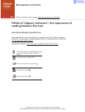 Cover page: Pitfalls of “slippery indicators”: the importance of reading between the lines