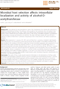 Cover page: Microbial host selection affects intracellular localization and activity of alcohol-O-acetyltransferase.