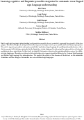 Cover page: Learning cognitive and linguistic prosodic categories for automatic cross-lingual sign language understanding