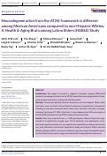 Cover page: Neurodegeneration from the AT(N) framework is different among Mexican Americans compared to non‐Hispanic Whites: A Health &amp; Aging Brain among Latino Elders (HABLE) Study