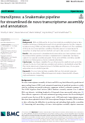 Cover page: transXpress: a Snakemake pipeline for streamlined de novo transcriptome assembly and annotation