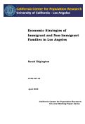 Cover page: Economic Strategies of Immigrant and Non-Immigrant Families in Los Angeles