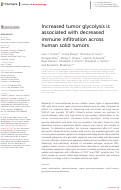 Cover page: Increased tumor glycolysis is associated with decreased immune infiltration across human solid tumors.