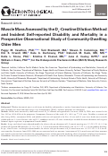 Cover page: Muscle Mass Assessed by the D3-Creatine Dilution Method and Incident Self-reported Disability and Mortality in a Prospective Observational Study of Community-Dwelling Older Men.