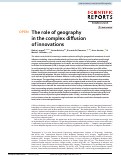 Cover page: The role of geography in the complex diffusion of innovations.