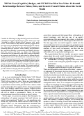 Cover page: Tell Me Your (Cognitive) Budget, and I’ll Tell You What You Value: Evidential Relationships Between Values, Data, and Generic Causal Claims about the Social World