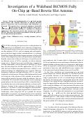 Cover page: Investigation of a Wideband BiCMOS Fully On-Chip $W$-Band Bowtie Slot Antenna